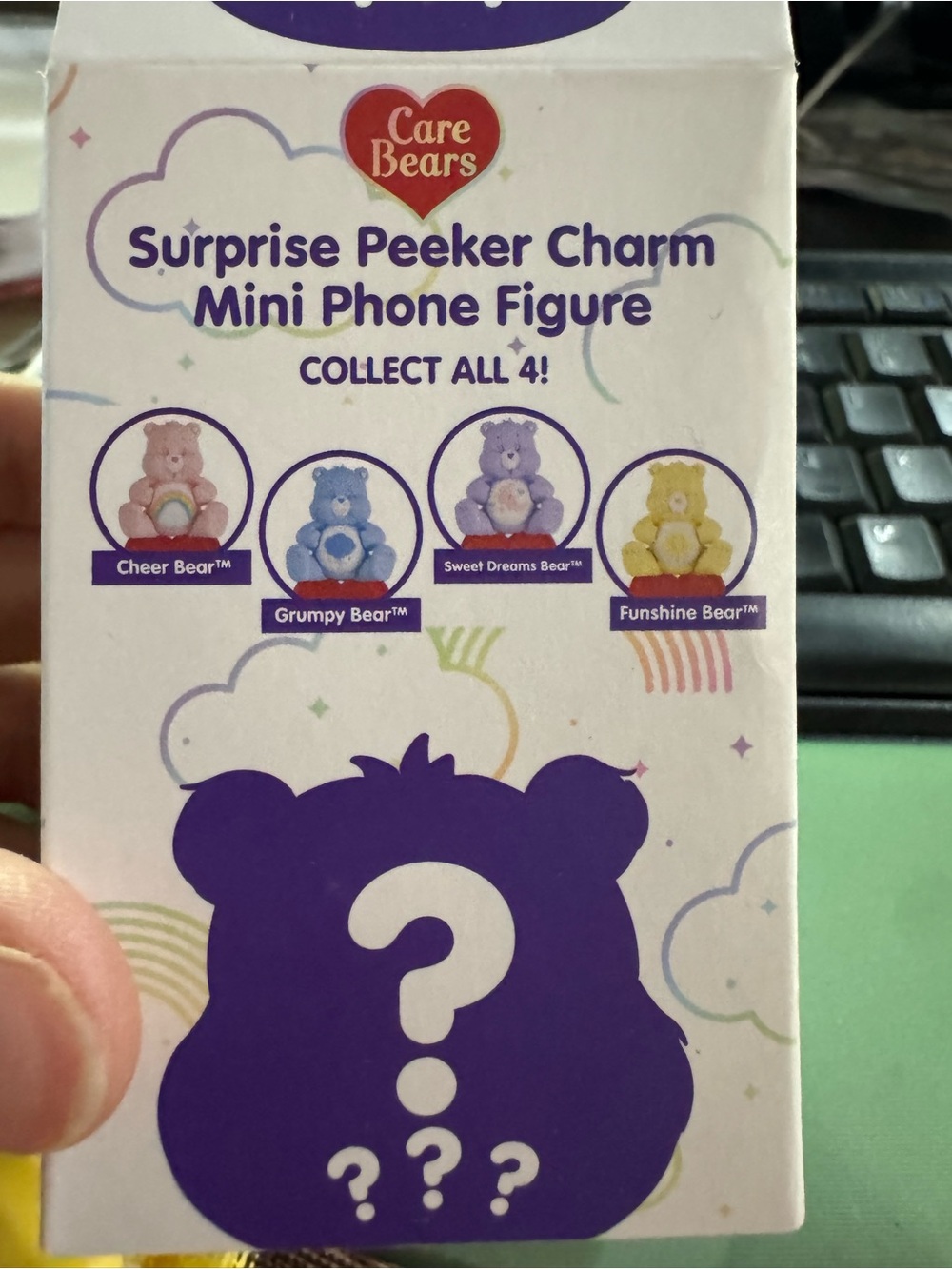 Care Bears Surprise Peeker Charm Mini Phone Figure - Funshine Bear